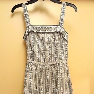 Max Studio Navy, Black and White Sleeveless Sundress, Size Small